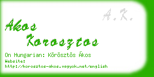 akos korosztos business card